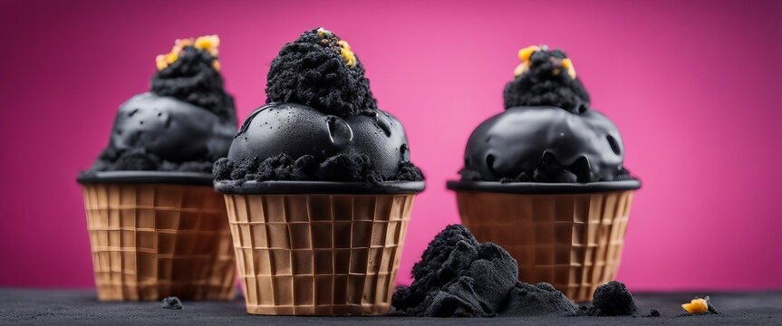 Charcoal Ice Cream, a striking black ice cream made with activated charcoal