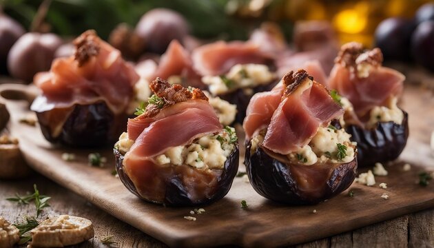  Fichi al Forno con Prosciutto e Gorgonzola, baked figs wrapped in prosciutto and stuffed with Gorgon