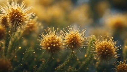 Pollen Grains, exhibiting diverse and often spiky forms, with each species of plant producing 