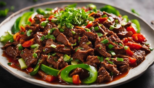  Szechuan Beef, Thinly Sliced Beef Stir-fried With Vegetables In A Spicy Szechuan Sauce, The Bright