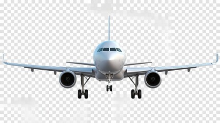 flying airplane on transparent background 3d rendering illustration     
