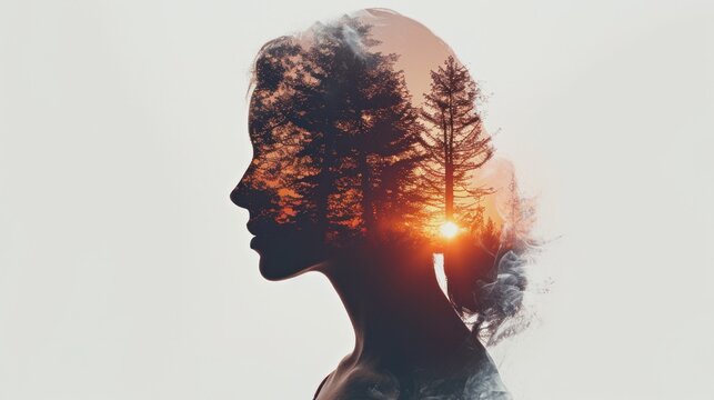 Experiment with double exposure techniques to merge two distinct elements into a single image.     