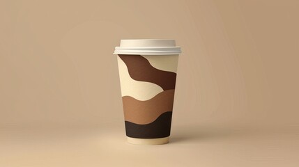 paper cup mockup abstract earth tone pattern    