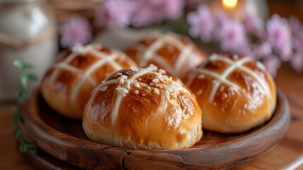 Hot cross buns. food photography