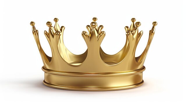 vector realistic vector icon golden king or queen crown isolated on white background   