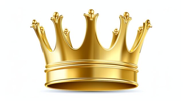 vector realistic vector icon golden king or queen crown isolated on white background   