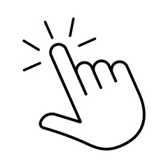 Click finger icon set. Hand touching of cursor. Choose pointer symbol for website, app. Black mouse pointer for technology interface. Tap sign. Touch gesture icon on isolated background. vector
