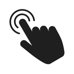 Click finger icon set. Hand touching of cursor. Choose pointer symbol for website, app. Black mouse pointer for technology interface. Tap sign. Touch gesture icon on isolated background. vector
