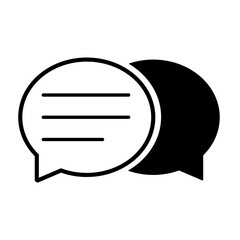 Chat and Speech Bubble Iicons Set on White Background. Vector
