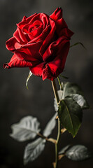 Lone Rose in the Shadows - Generative AI