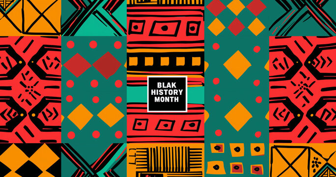 Celebratory Black History Month Geometric Poster Design
