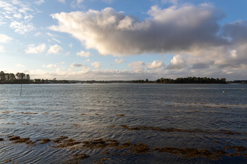 sunset over the river