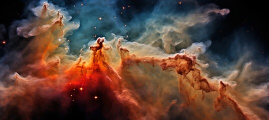 Spectacular star field and vibrant nebula illuminating the vastness of the cosmos in outer space