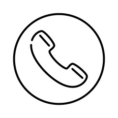 Phone call line outline icon.