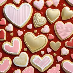 Obraz premium Heart shaped desserts - Valentine's Day theme