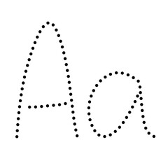 Black and white tracing alphabet 