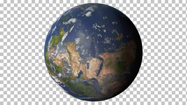 Realistic Earth Rotating, 4K. Perfect for your own background using Transperent screen. High detailed texture
