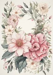 Foto op Plexiglas Watercolor floral wedding invitation card template © Pornnapha