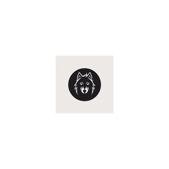 minimalist wolf design logo