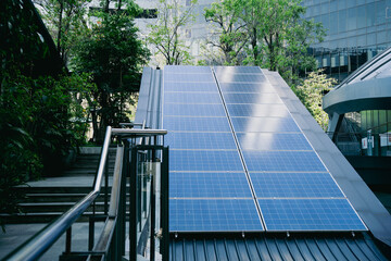 Solar panels on the roof solar panel roof View of the solar panel. renewable energy concept Alternative energy.