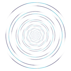 Detailed twirl, spiral element. whirligig effect. Circular, rotating burst lines. Whirl radial spokes. Coil, twirl abstract shape