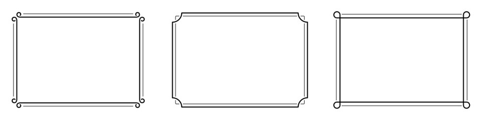 Obraz premium Frames set. Decorative vintage frames in A4 format. Decorated borders A4. Retro frame border.