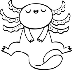 cute cartoon salamander drawing.