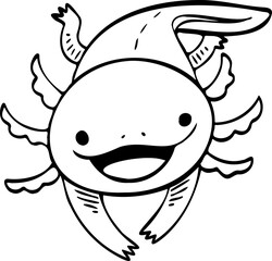 cute cartoon salamander drawing.