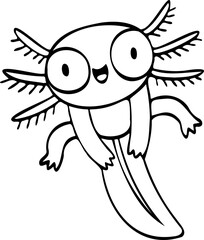 cute cartoon salamander drawing.