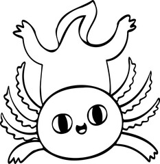 cute cartoon salamander drawing.