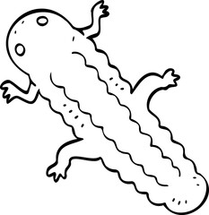 cute cartoon salamander drawing.