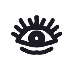 Eye illustration, hand drawn. Vector illustration over white background