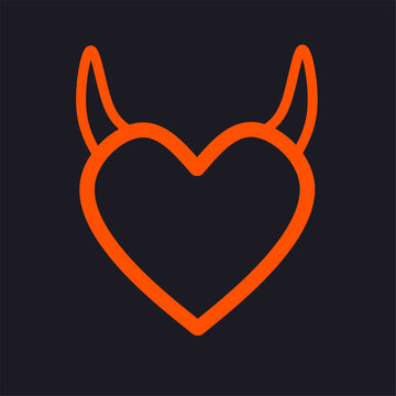 Illustration of a love symbol with horns