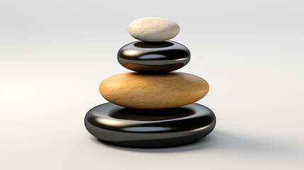Stack of round smooth stones