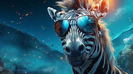 Funny Zebra with sunglasses