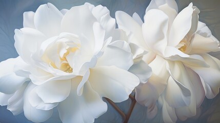 a pristine white surface, each petal a brushstroke of tranquility.