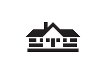 building home icon vector logo illustration on white background