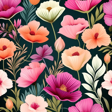 seamless pattern with flowers © Abdul
