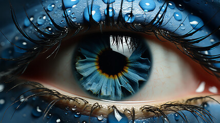 Human eye close-up detail abstract - obrazy, fototapety, plakaty