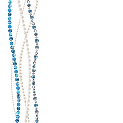 Pearl. Gems. Decoration. Diamonds. Abstract background. Jewelry. Hanging crystals. Vector illustration. Brilliant.