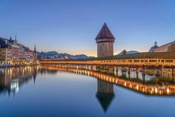 Lucerne, Switzerland Over the Reuss River - obrazy, fototapety, plakaty