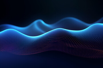 Abstract wave shape on low-polygonal background for cyberspace design - obrazy, fototapety, plakaty