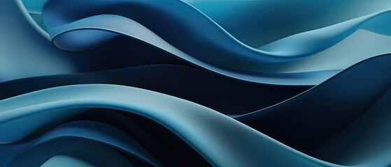 Blue background that looks like wavy motion. Wavy blue fabric. Abstract wallpaper with curves.