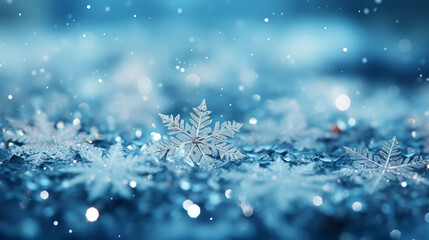 Fototapeta na wymiar 3D illustration of ice form transparent snowflake decoration