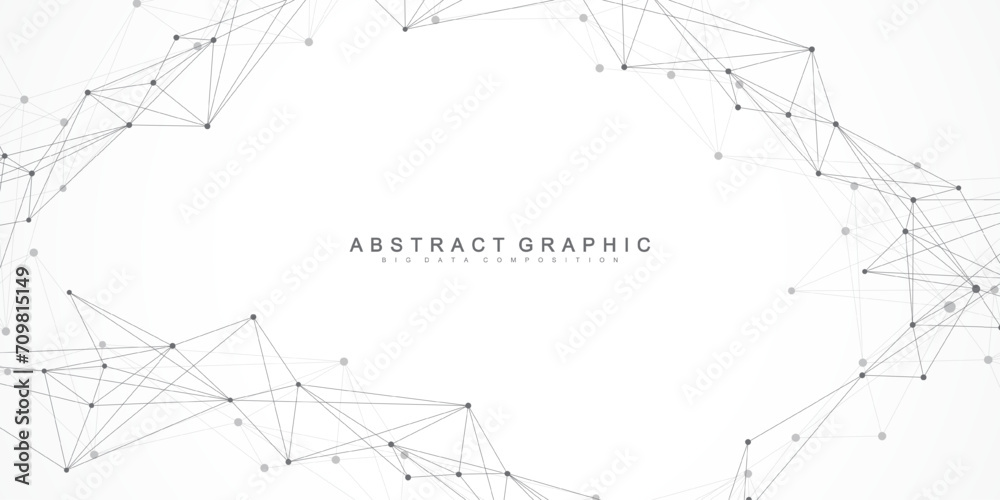 Poster Global network connection banner design template. Header social network communication in the global business concept. Big data visualization. Internet technology