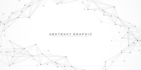 Obraz premium Global network connection banner design template. Header social network communication in the global business concept. Big data visualization. Internet technology