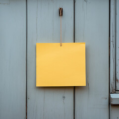 Yellow note on copy space wall background