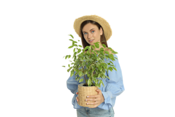 PNG, emotional, beautiful girl isolated on white background.