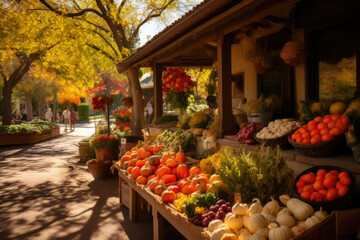Fototapeta na wymiar Harvest Haven: Autumn Market Delight