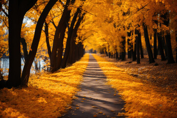 Foliage Fantasy: Country Road Wrapped in Autumn's Warmth